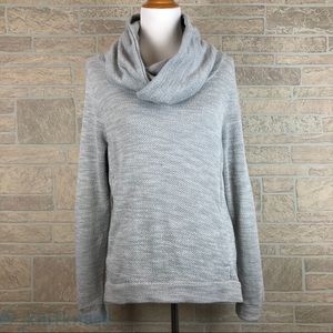 Bench Grey Thermal Knit Cowl Neck Pullover